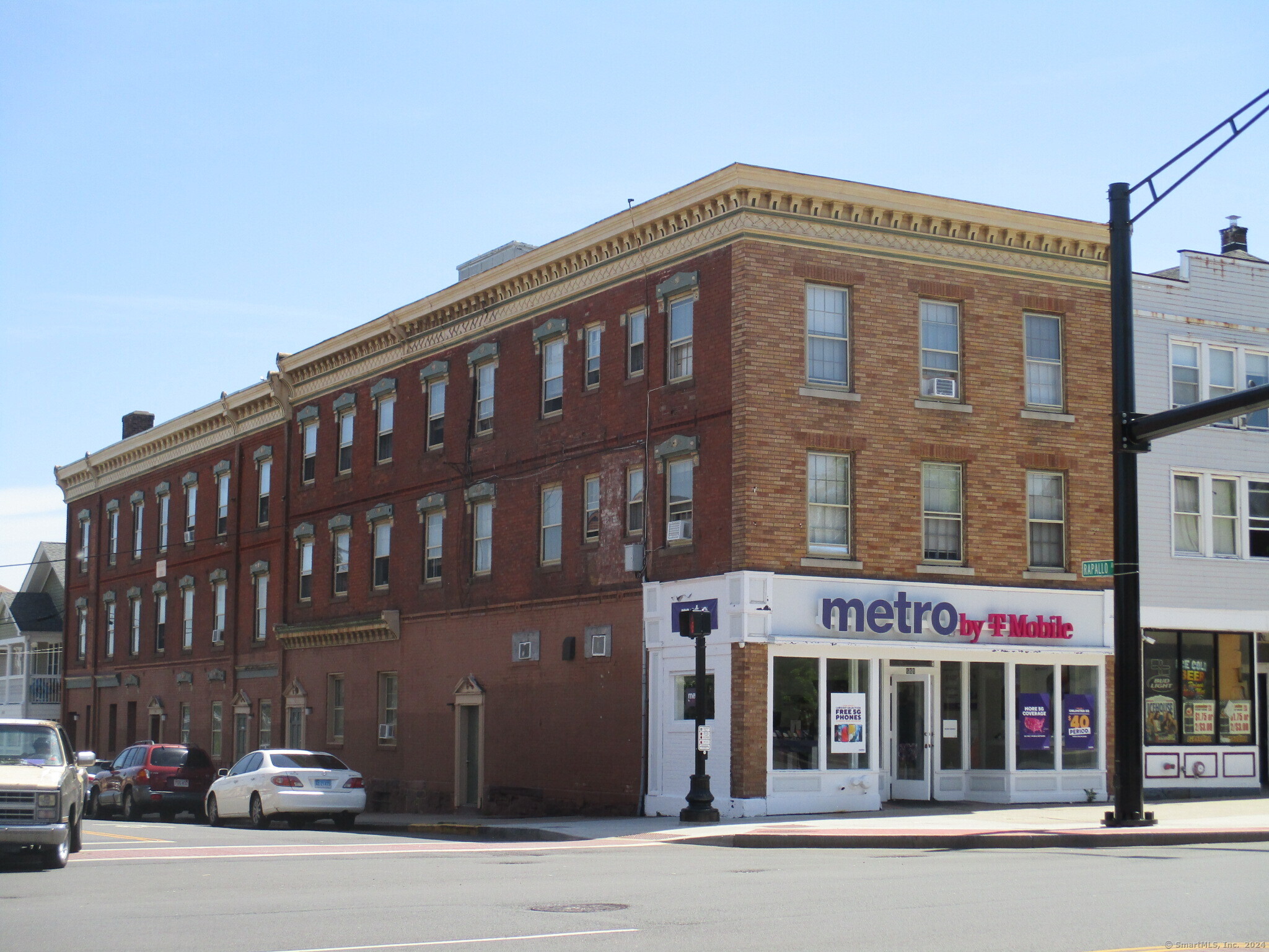 a front view of a building