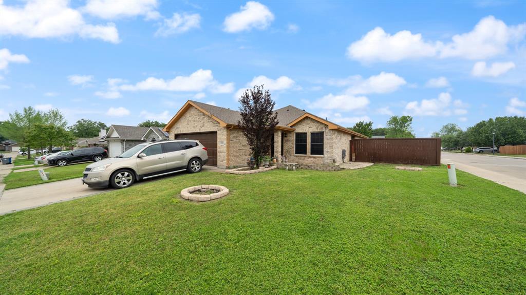 a house view with a garden space