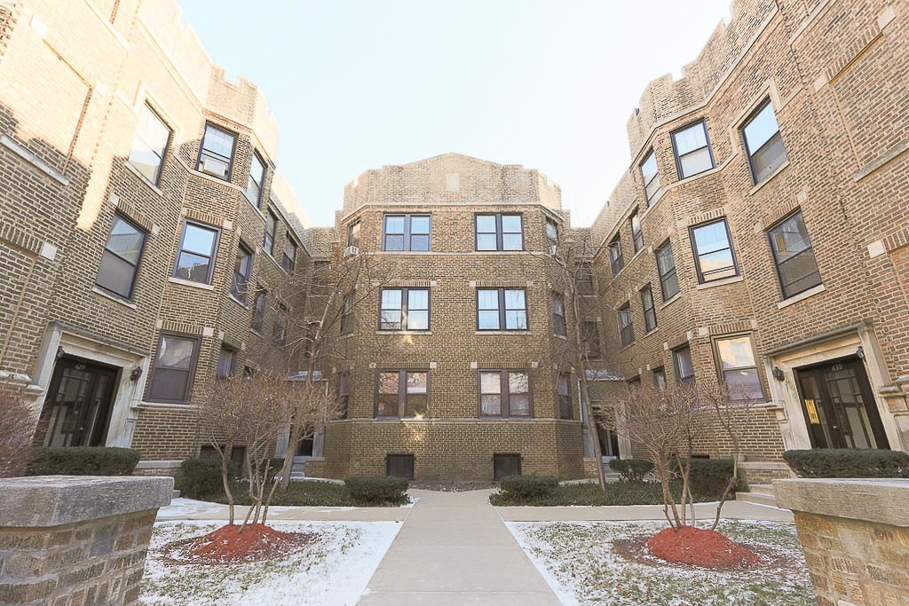 a front view of a building