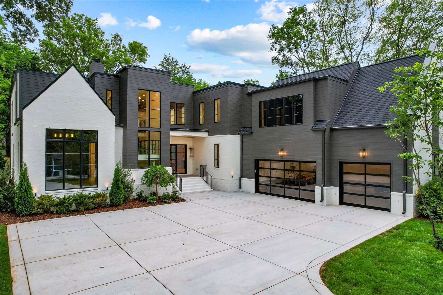 a house view with a garden space