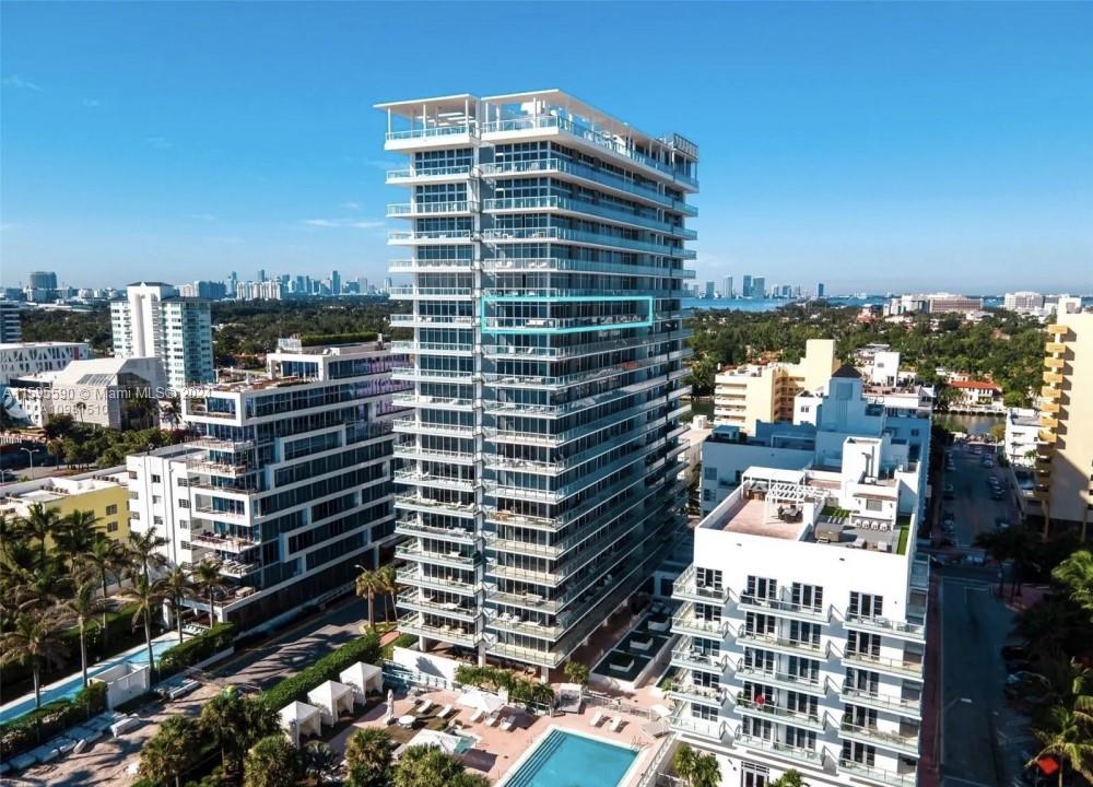 a city view with tall buildings