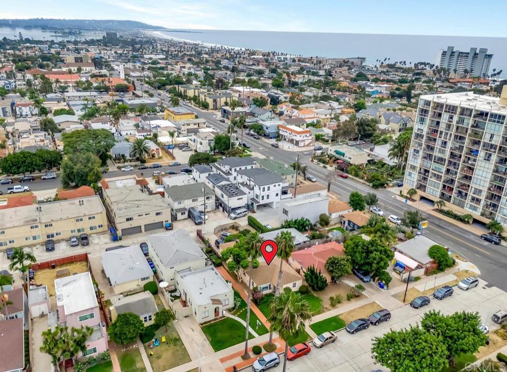 an aerial view of a city