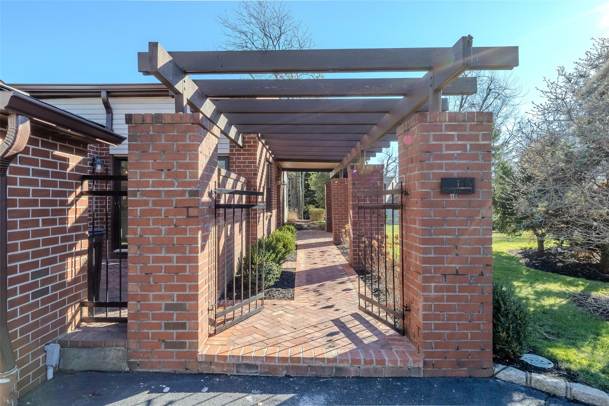 View of patio with a pergola