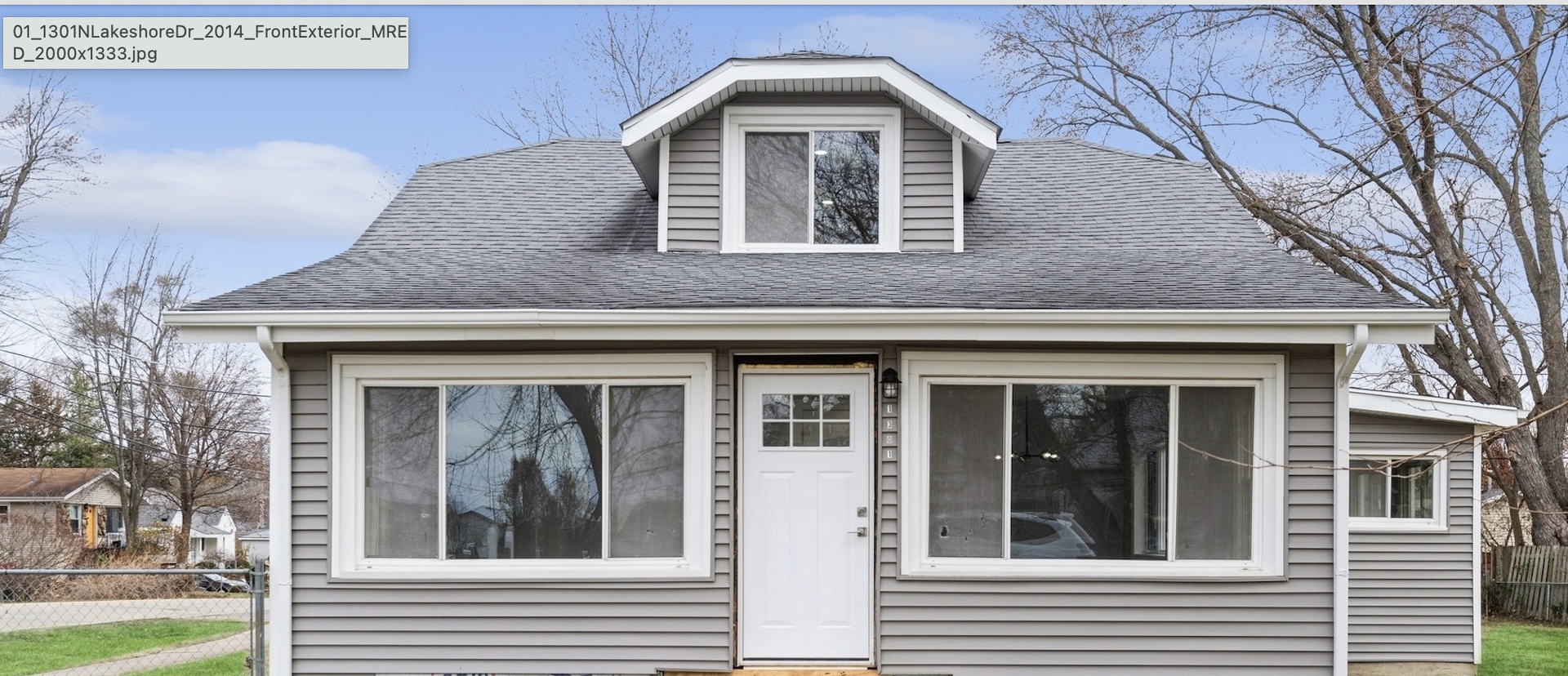 a front view of a house