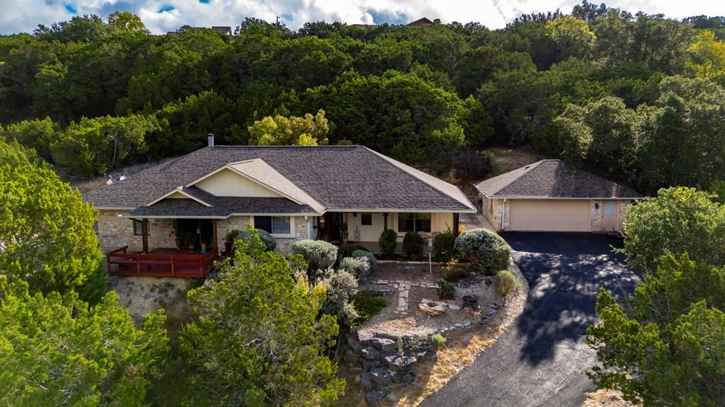 an aerial view of a house