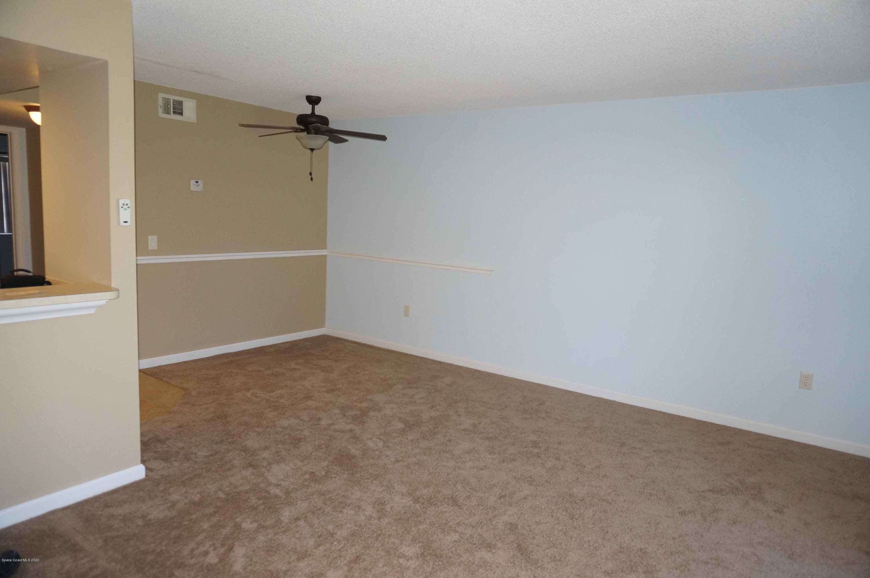 an empty room with closet