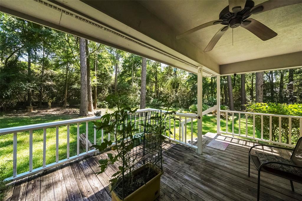 a view of a balcony with lake view