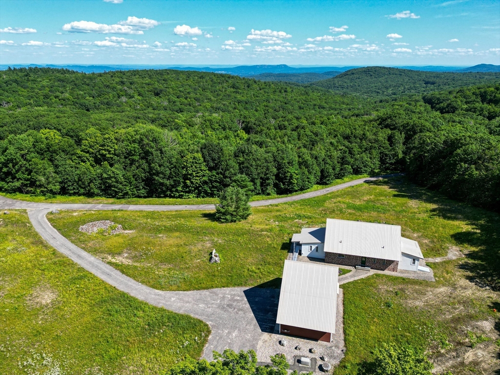 an aerial view of a house