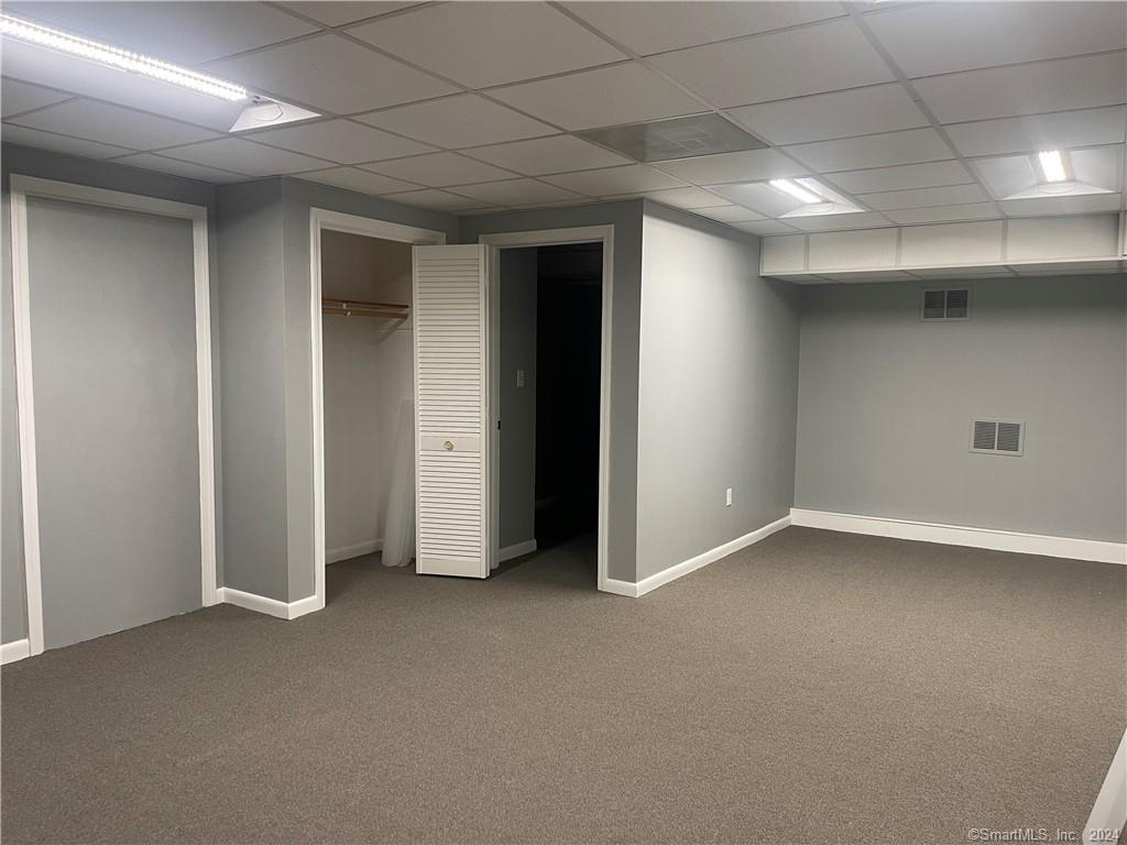 an empty room with closet