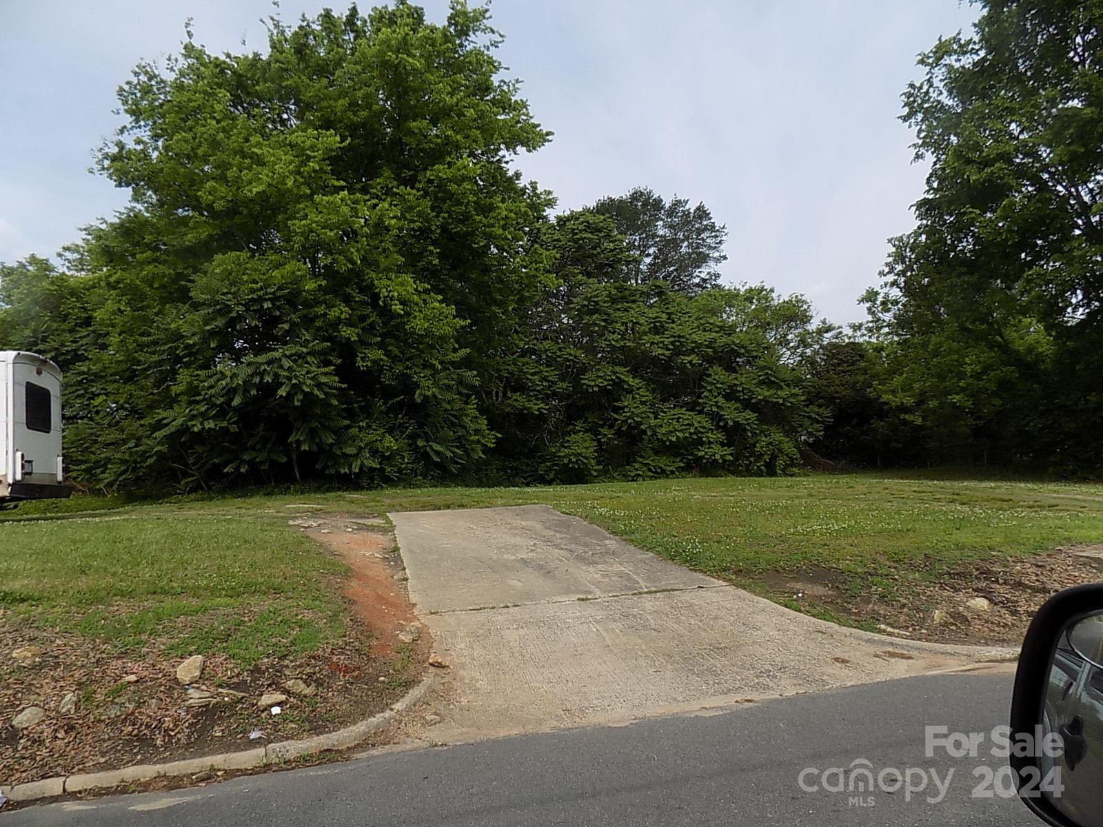 a view of a yard with a trees