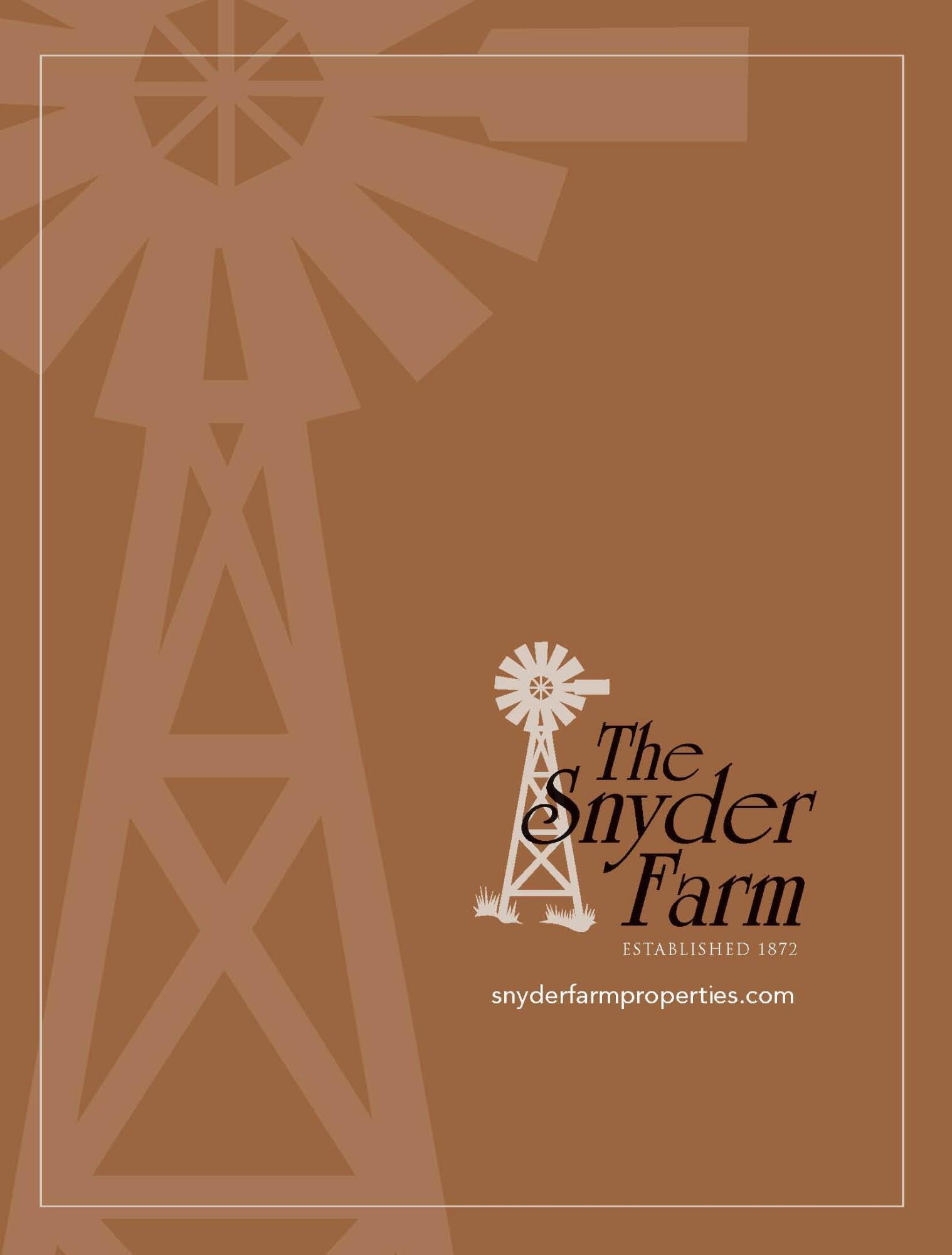 Snyder Farm cover page