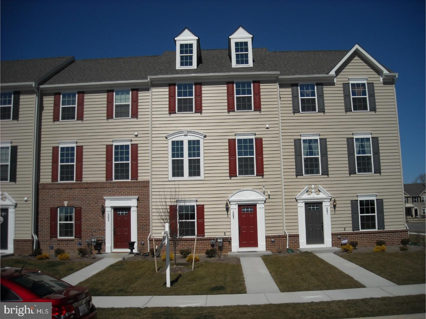 a front view of multiple houses