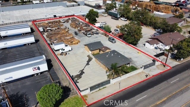 an aerial view of a residential houses