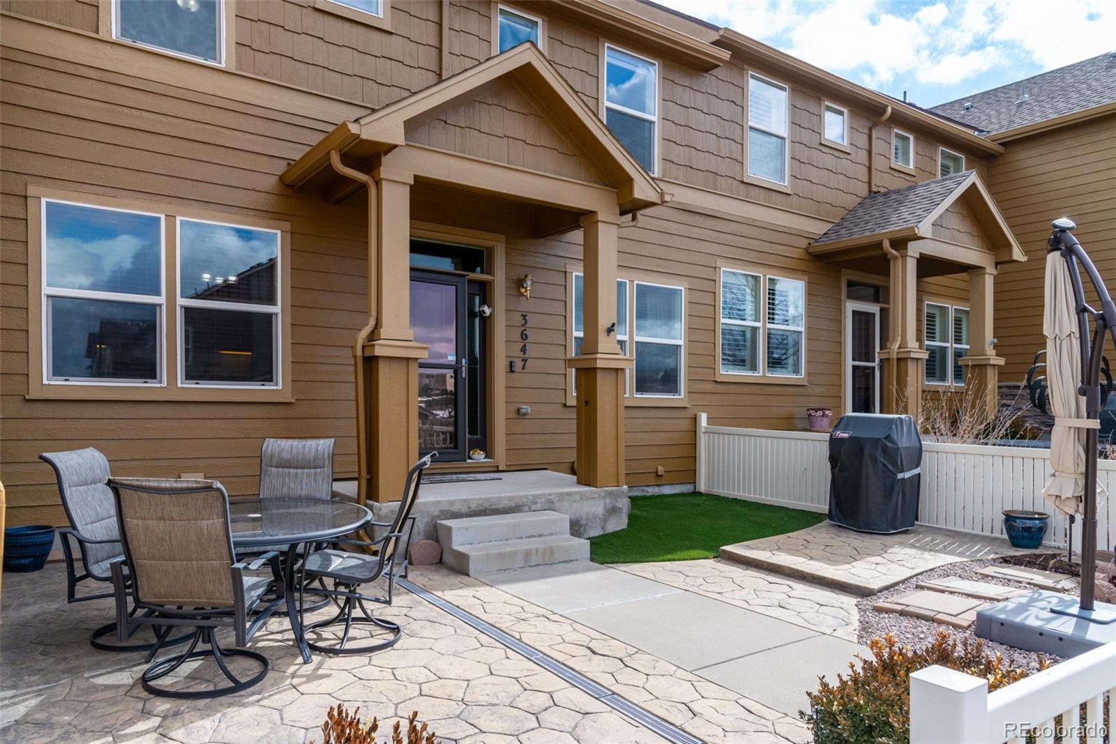 a view of a house with patio