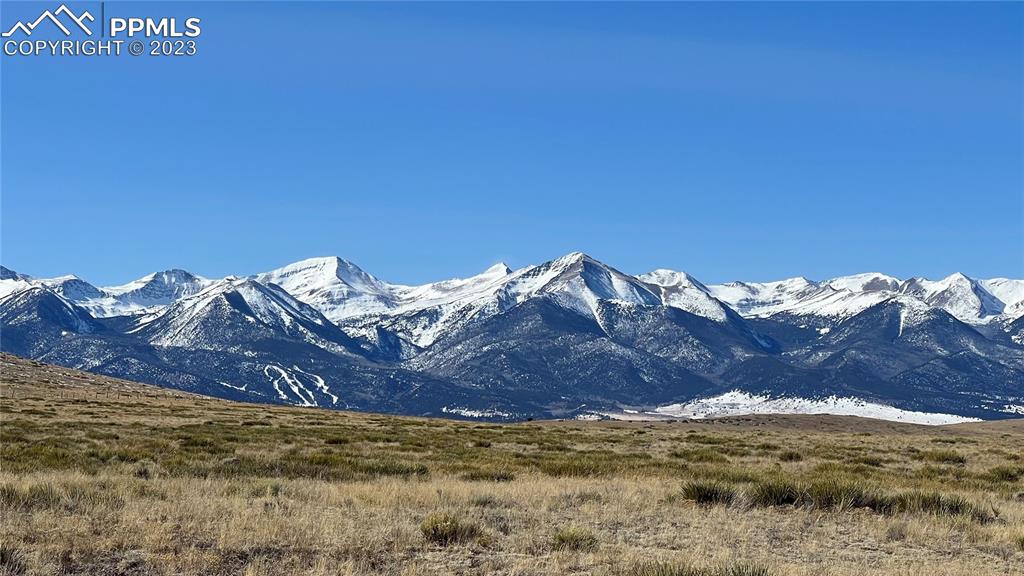 a view of water heater with a mountain in the background