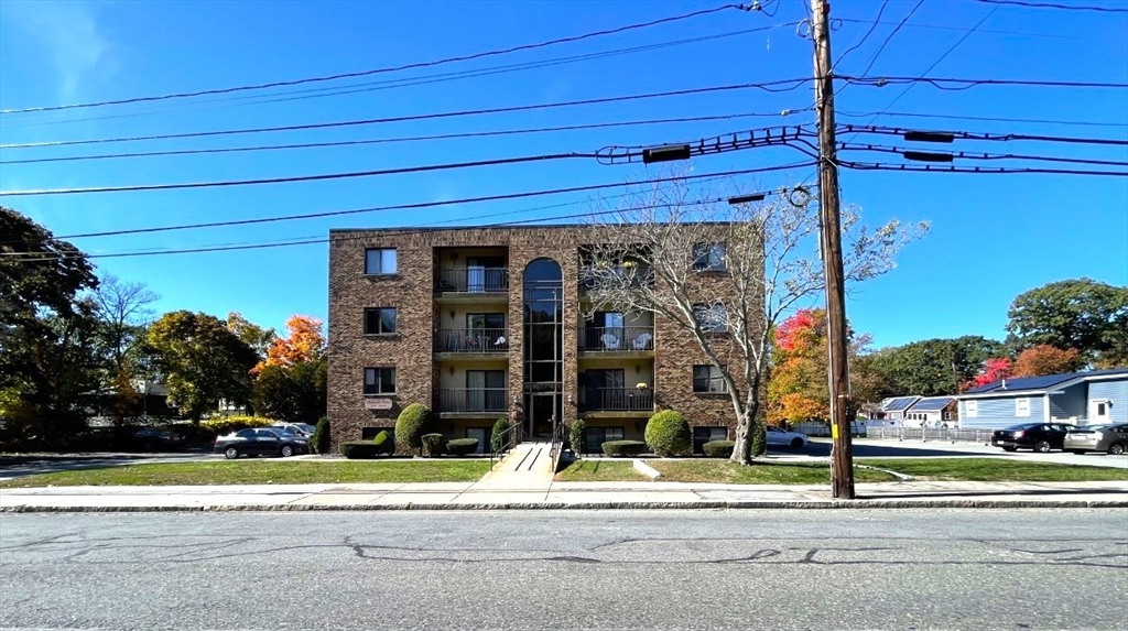 a view of a brick building