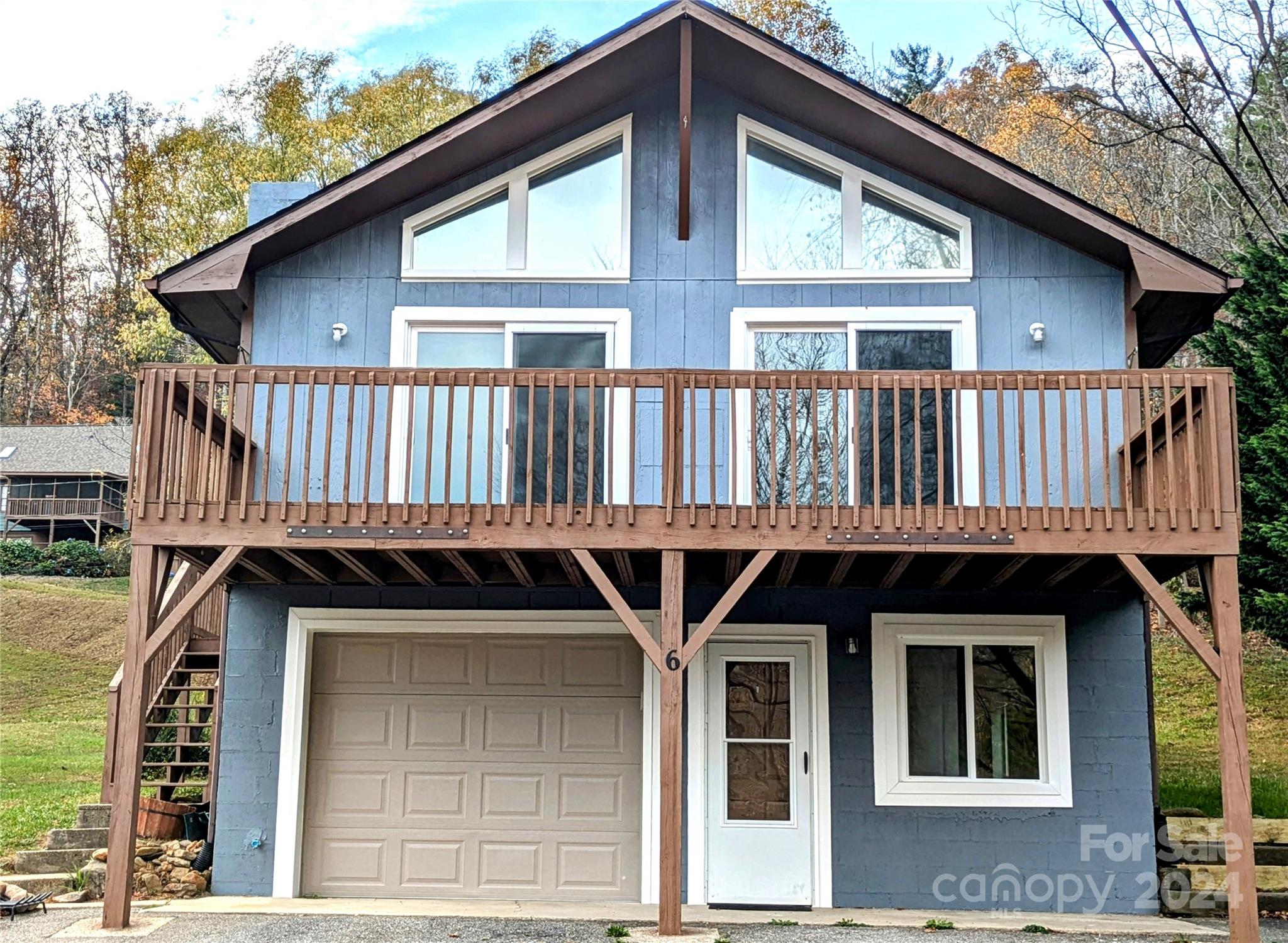 a front view of a house with balcony