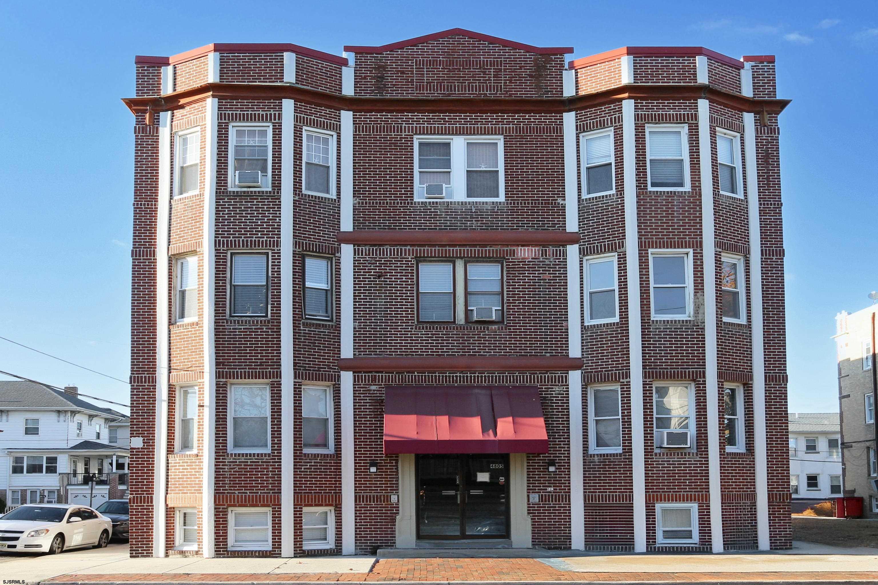 a front view of a building