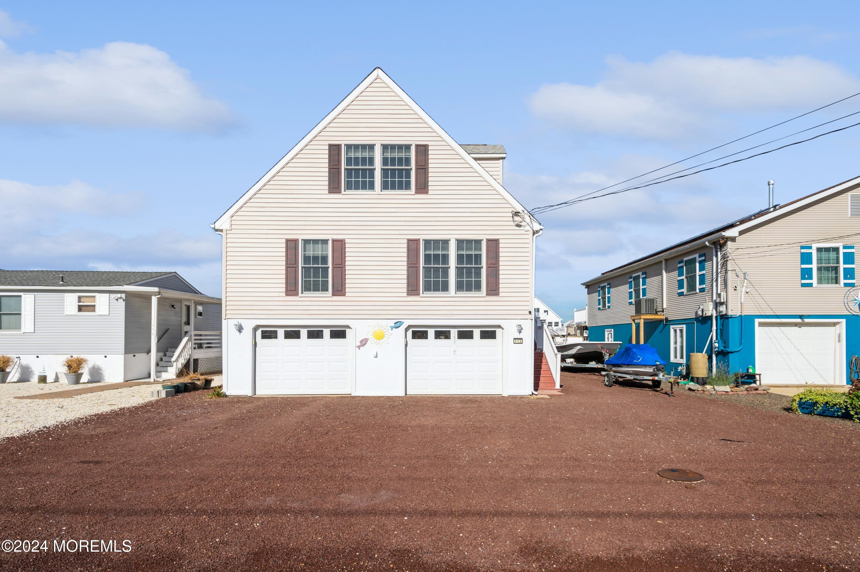 a front view of a building with street