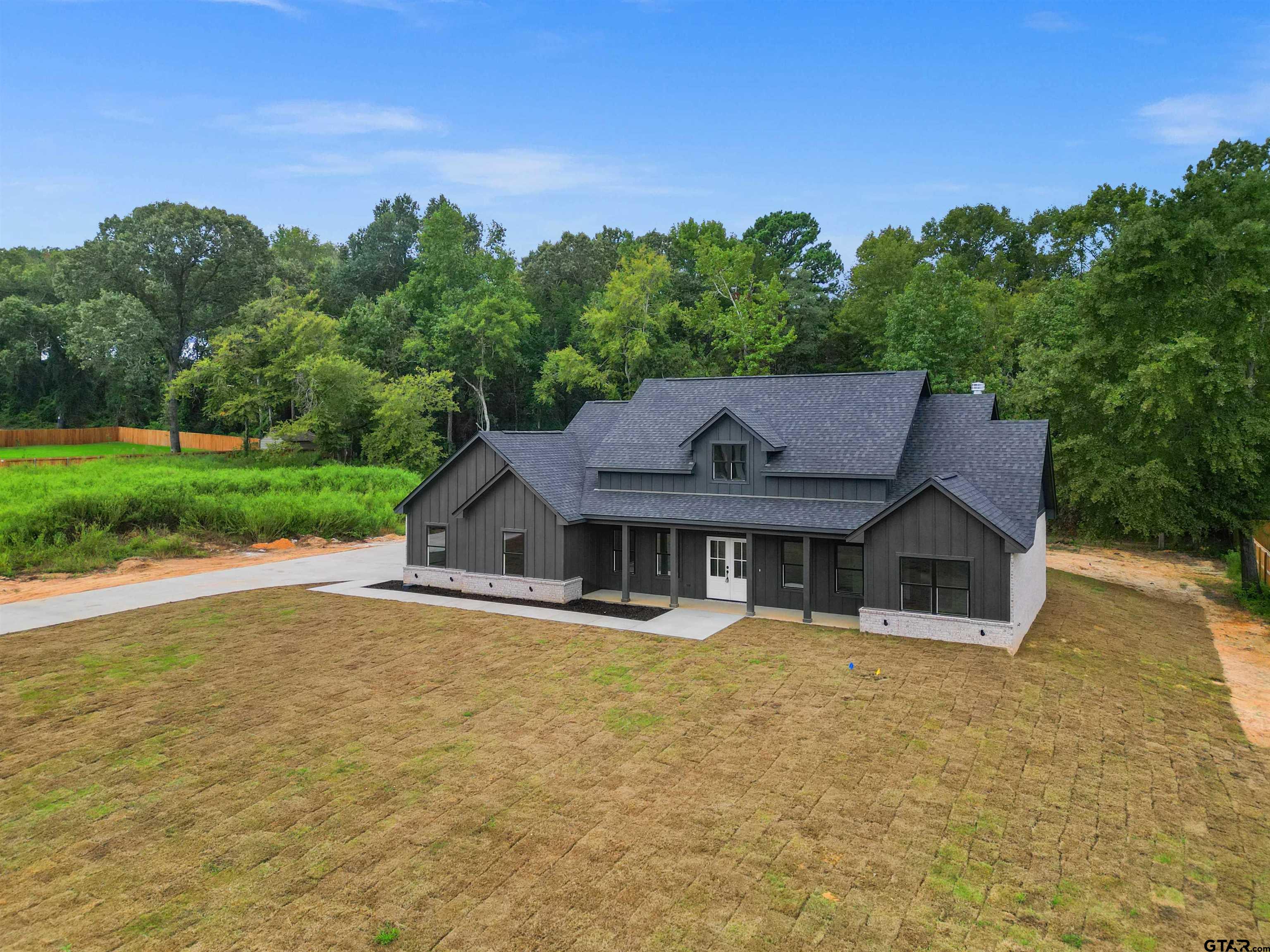 a house with trees in the background