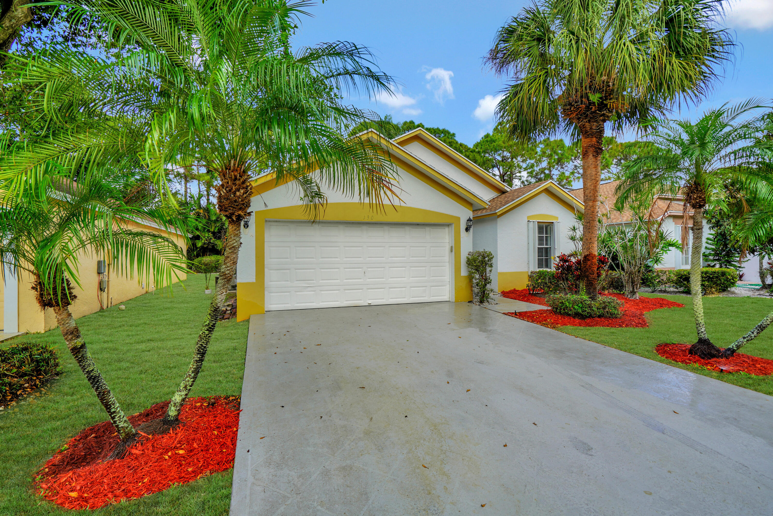 a front view of a house with entertaining space