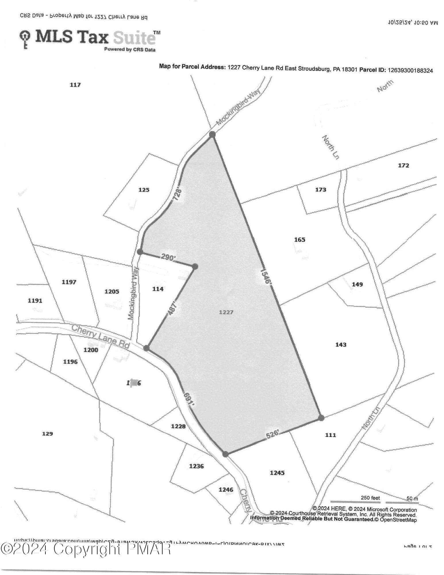 *MAP for 1227 Cherry Lane Road