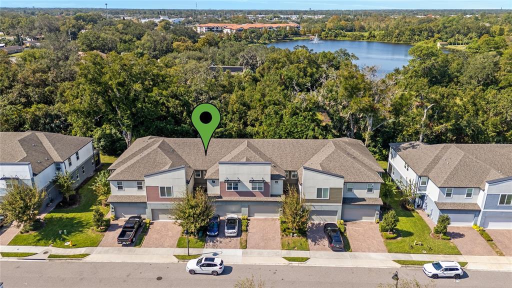 an aerial view of multiple house