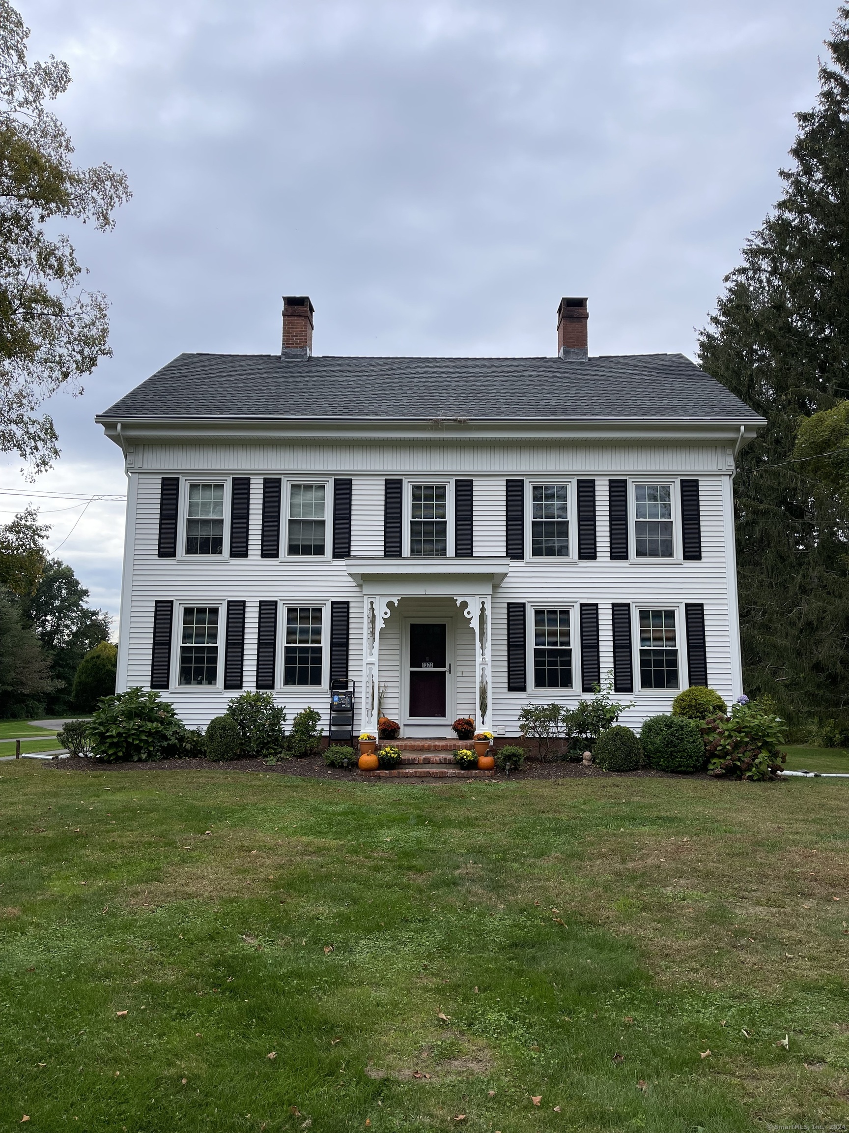 a front view of a house with garden and plants