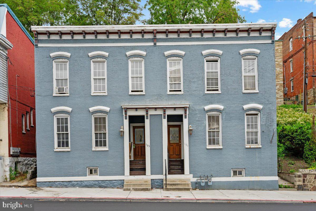 a front view of a house