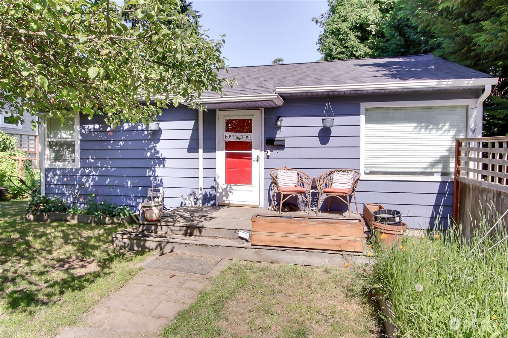 a view of a house with a patio