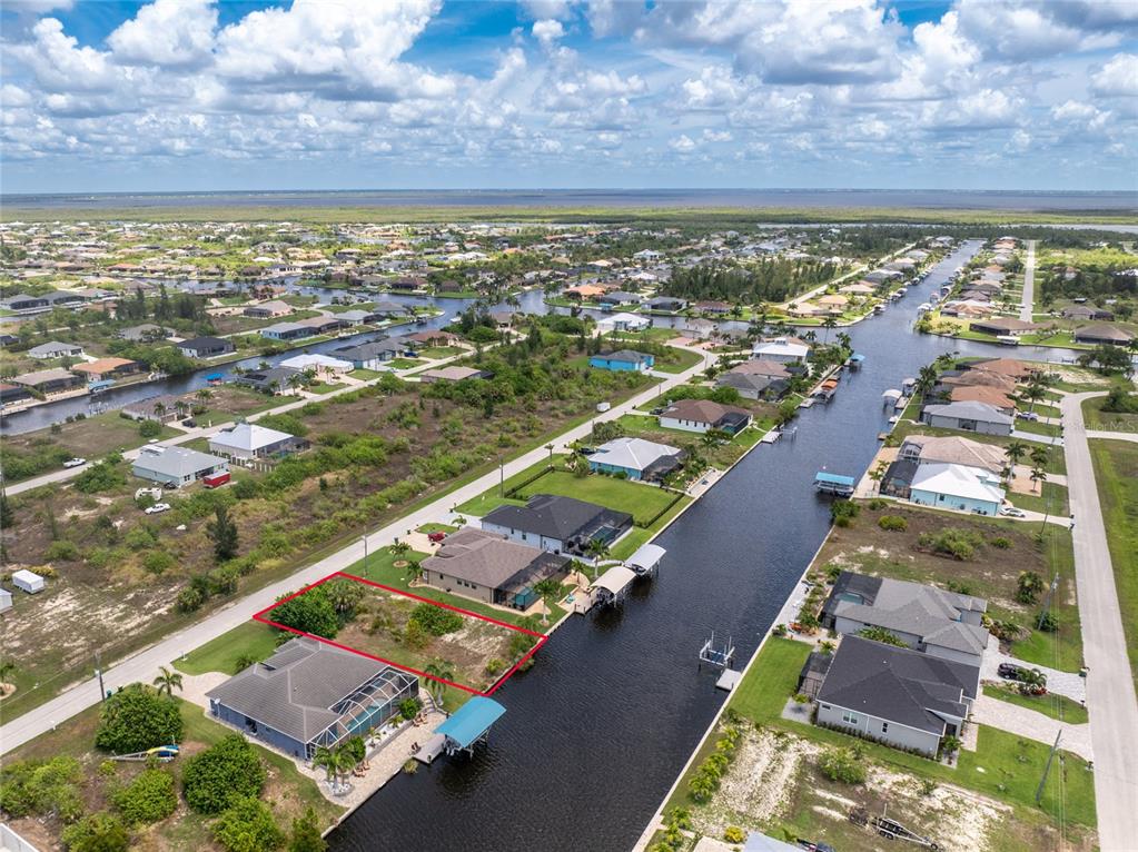 an aerial view of a city