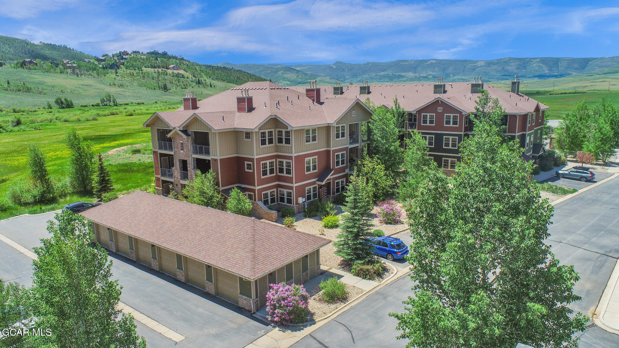 an aerial view of a house