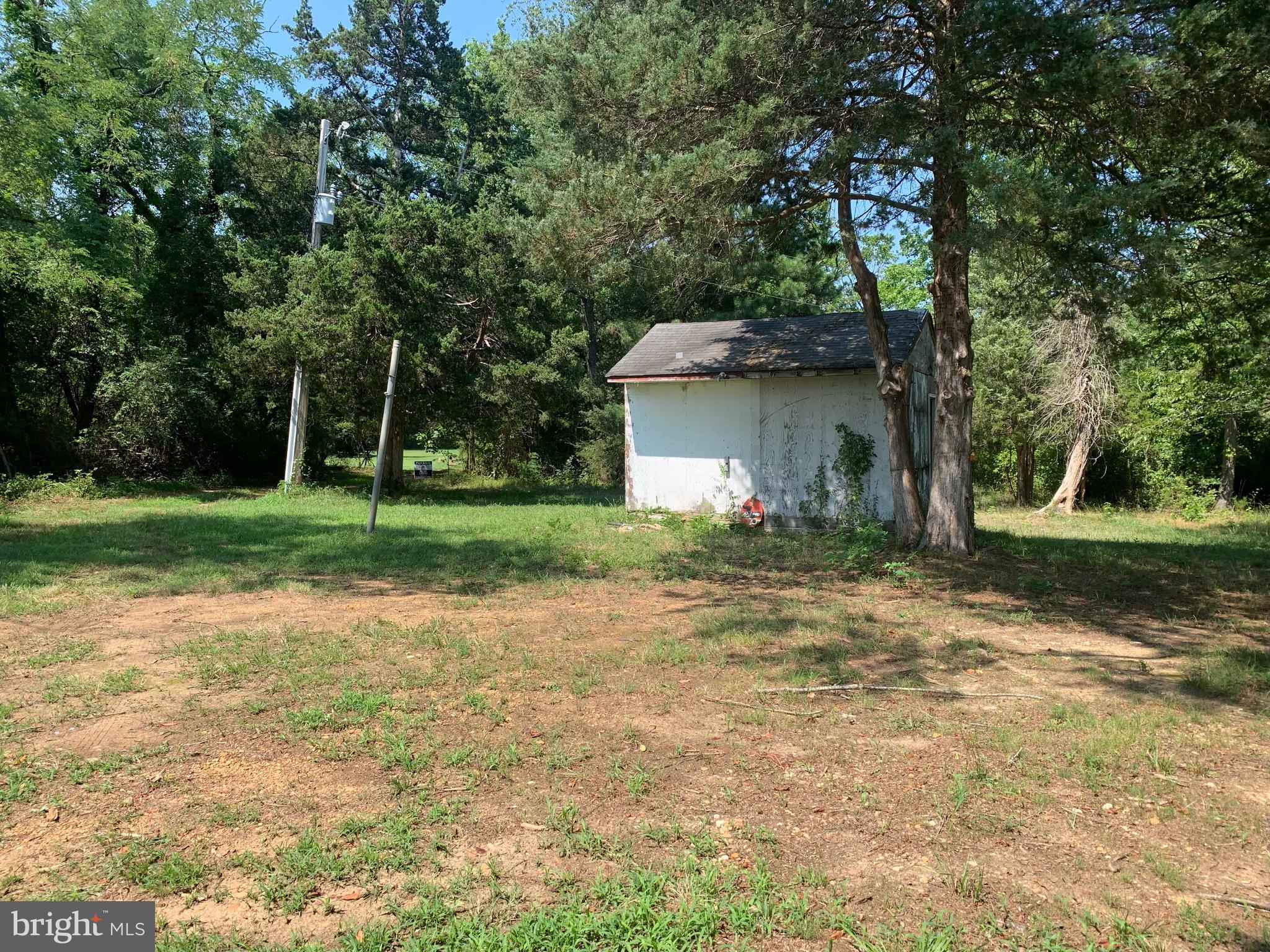 a view of a house with backyard and trees