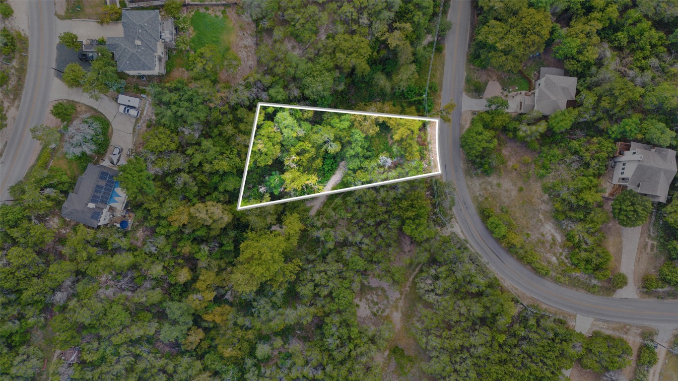 an aerial view of a house