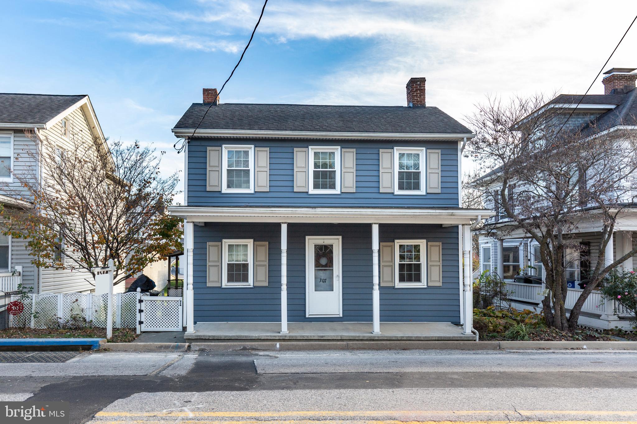 a front view of a house