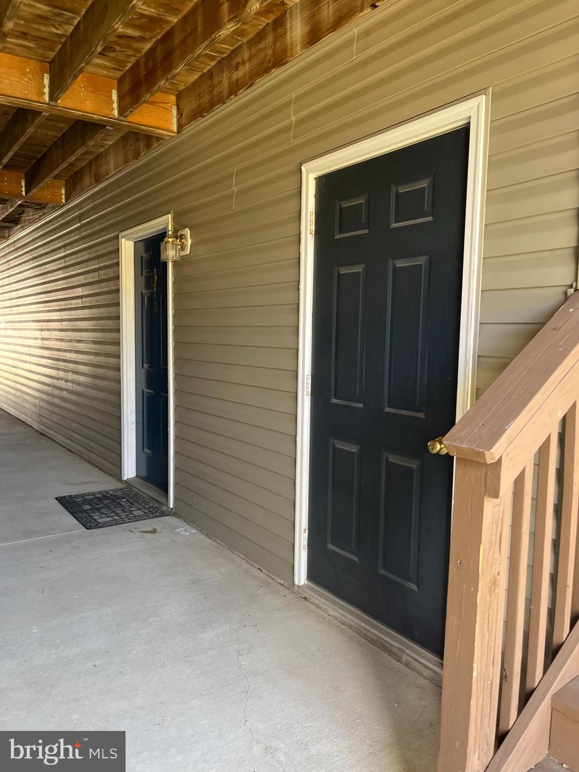 a view of wooden door