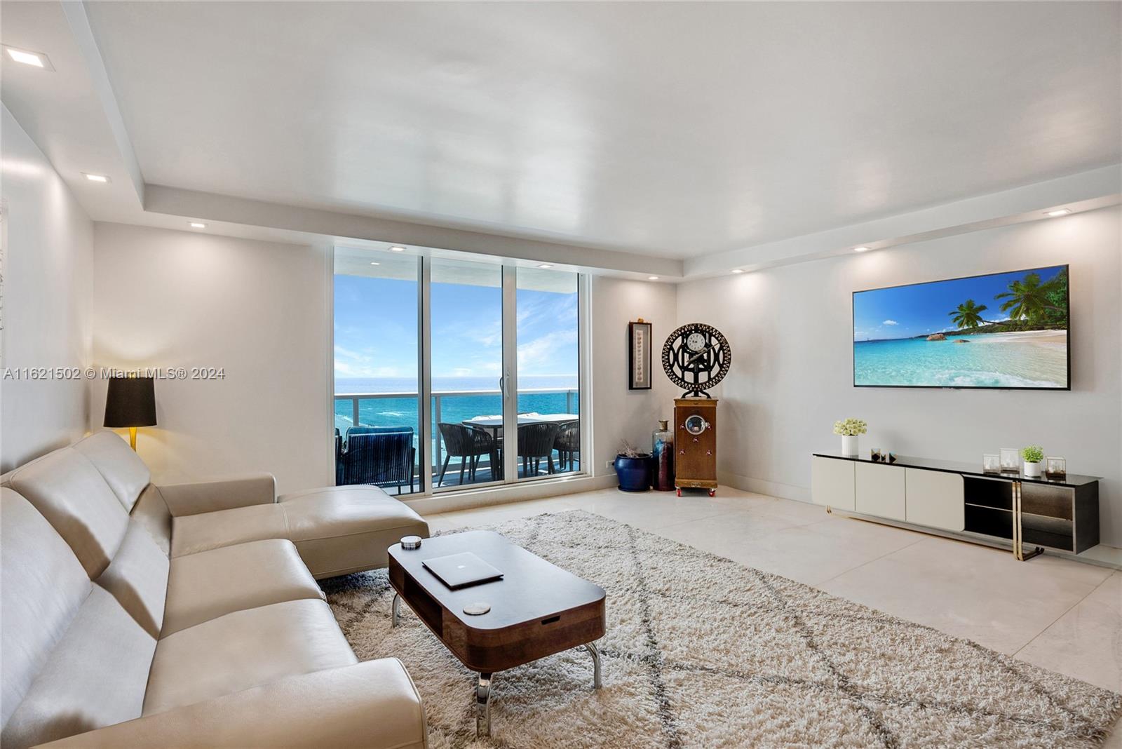 a living room with furniture