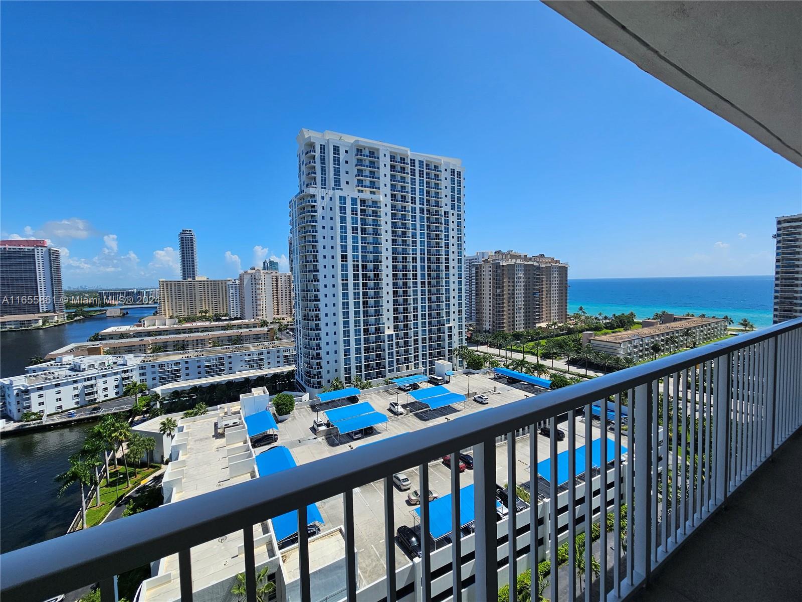 a view of balcony with city view