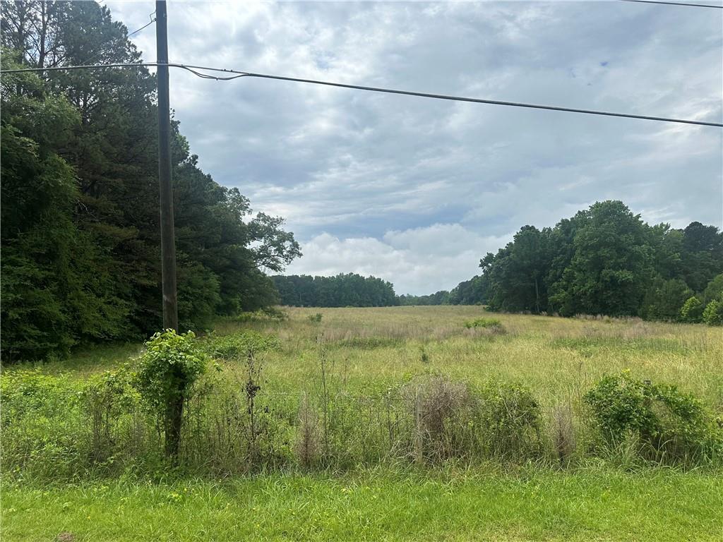 a view of a yard with a lake view