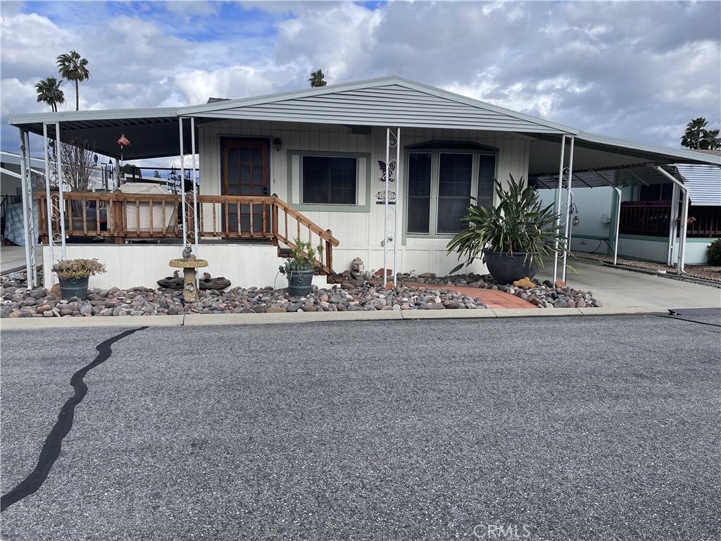 a view of a house with a patio