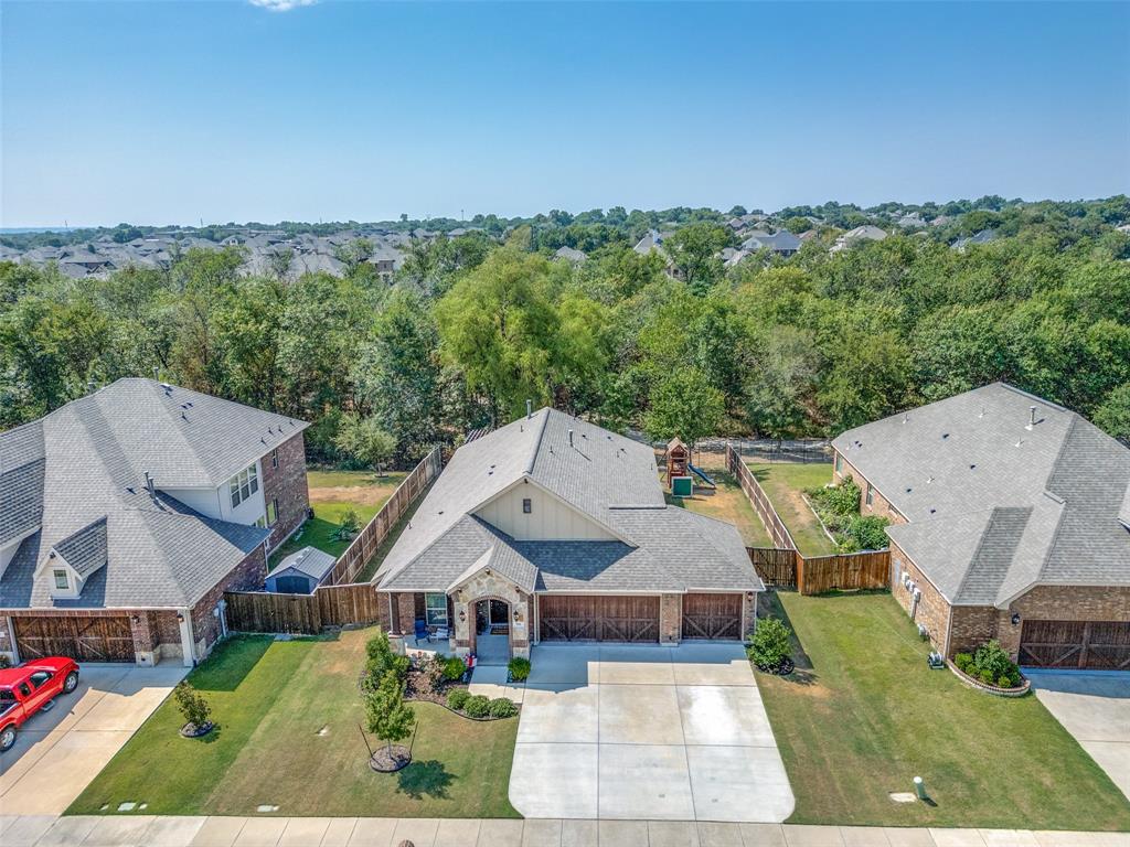 an aerial view of a house