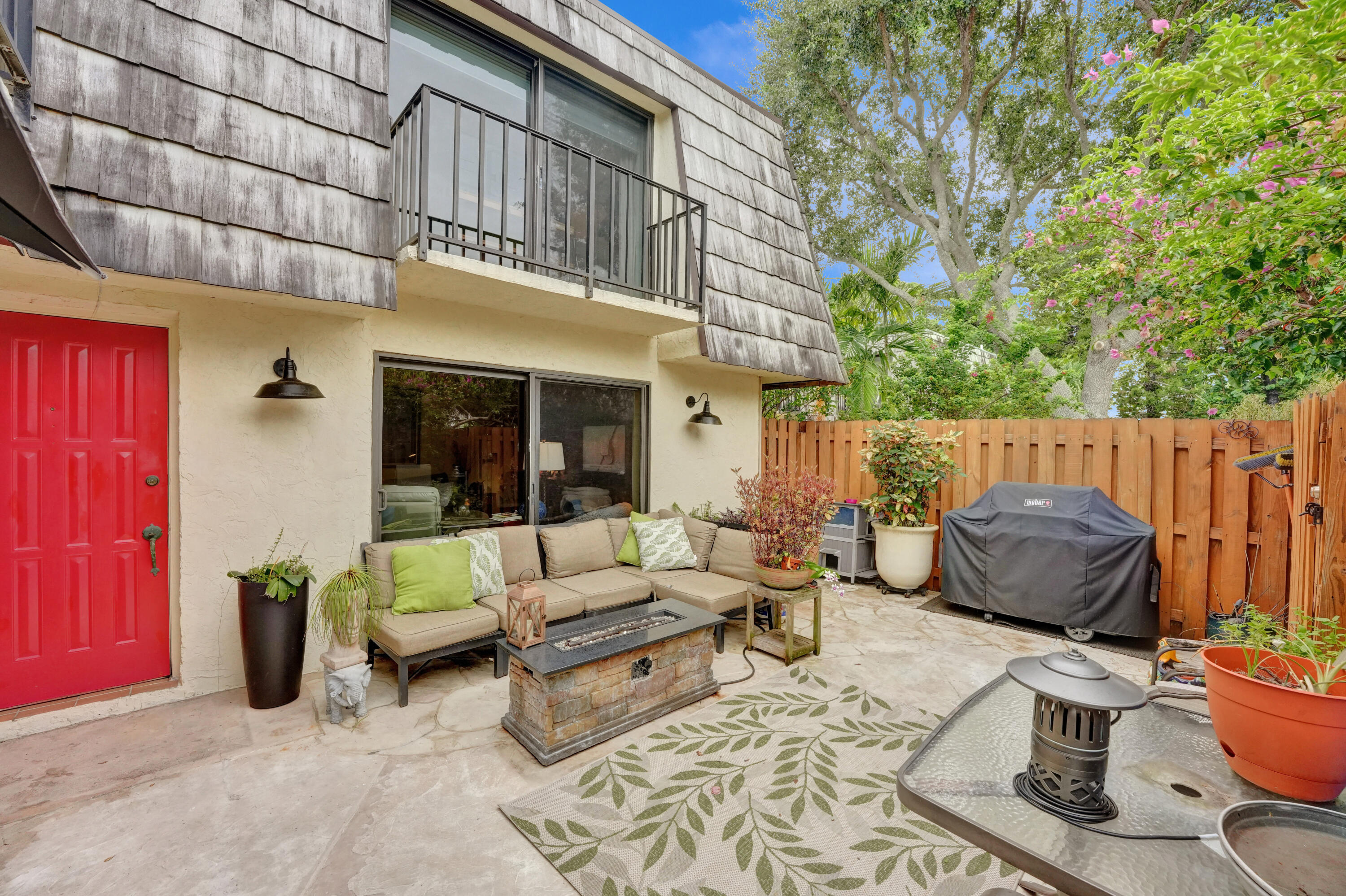 a outdoor space with patio furniture