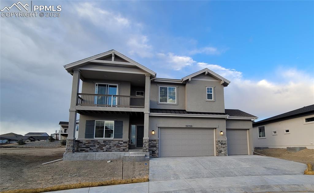 Eastleigh II-Two Story-Craftsman Elevation-4 Car Tandem Garage-Finished Basement with 9' Ceilings-Balcony-Energy Rated-Cul De Sac-Desirable Highline at Wolf Ranch Community!