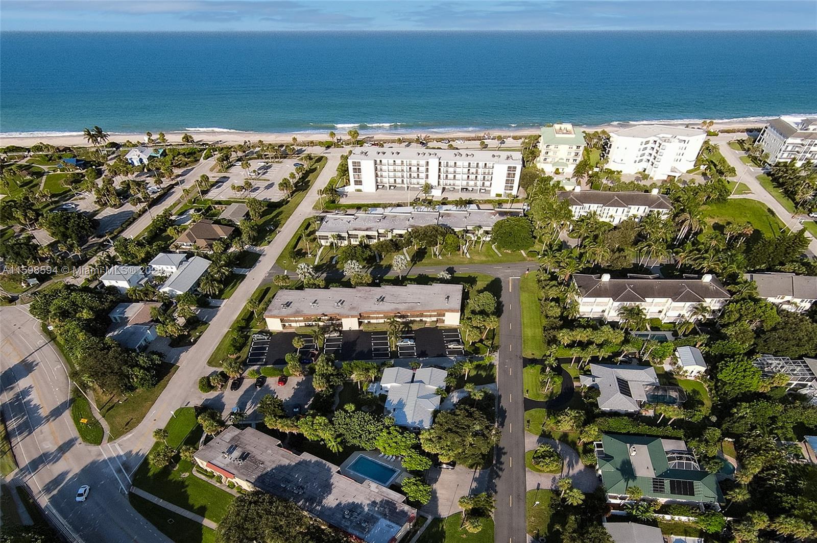 an aerial view of multiple house