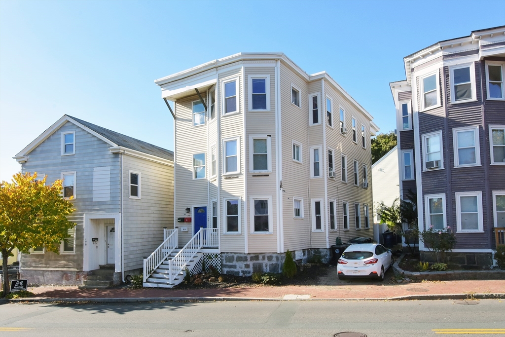 a front view of a building