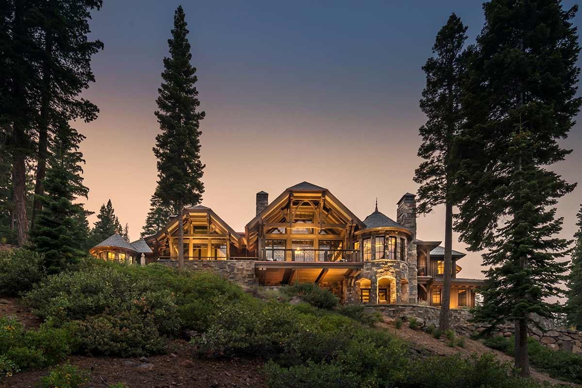 an aerial view of a house