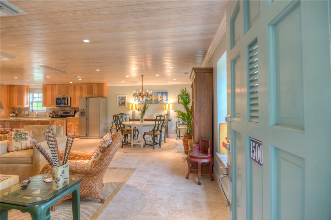 a dining room with furniture and a table