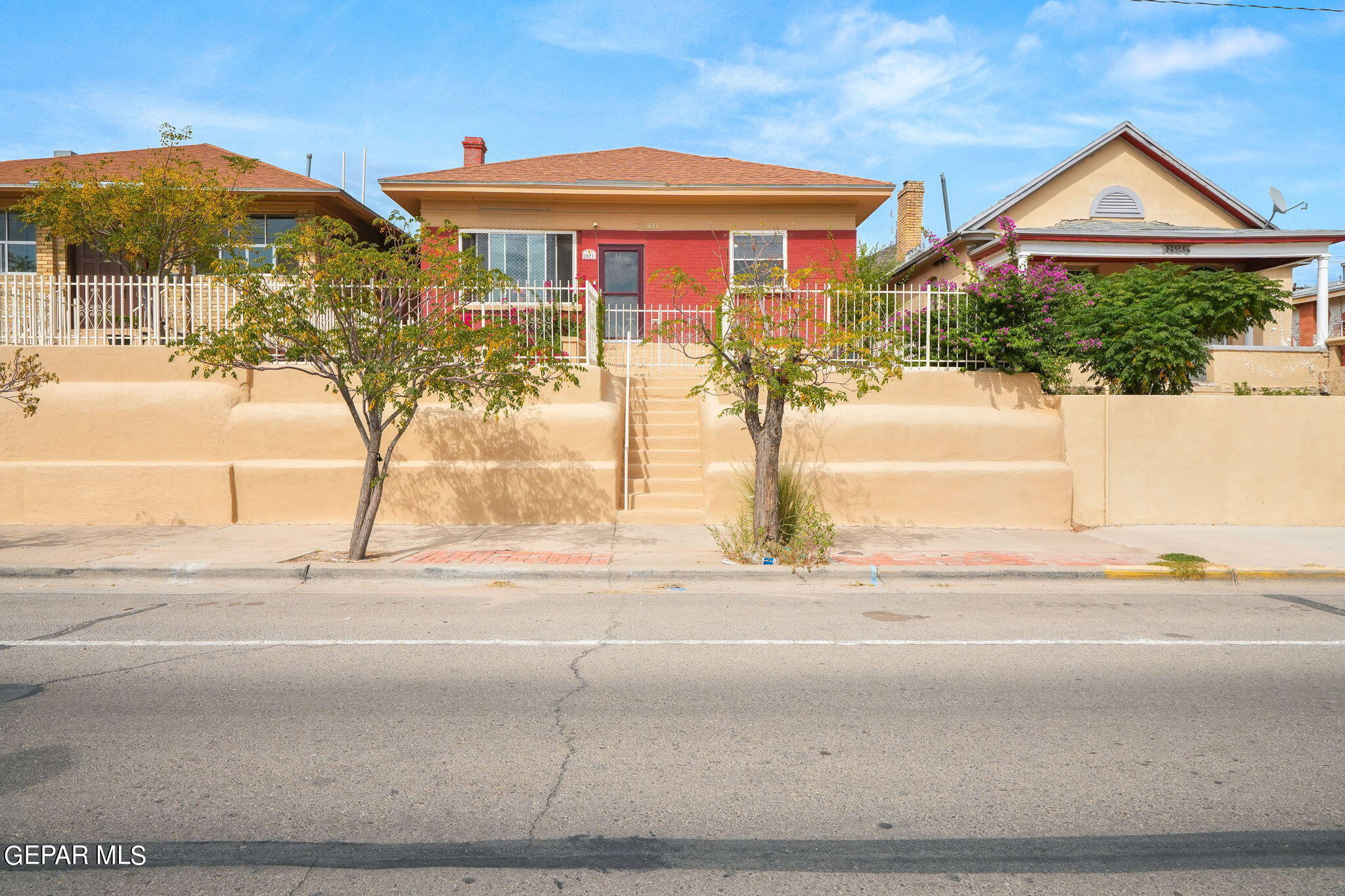 front view of house with street