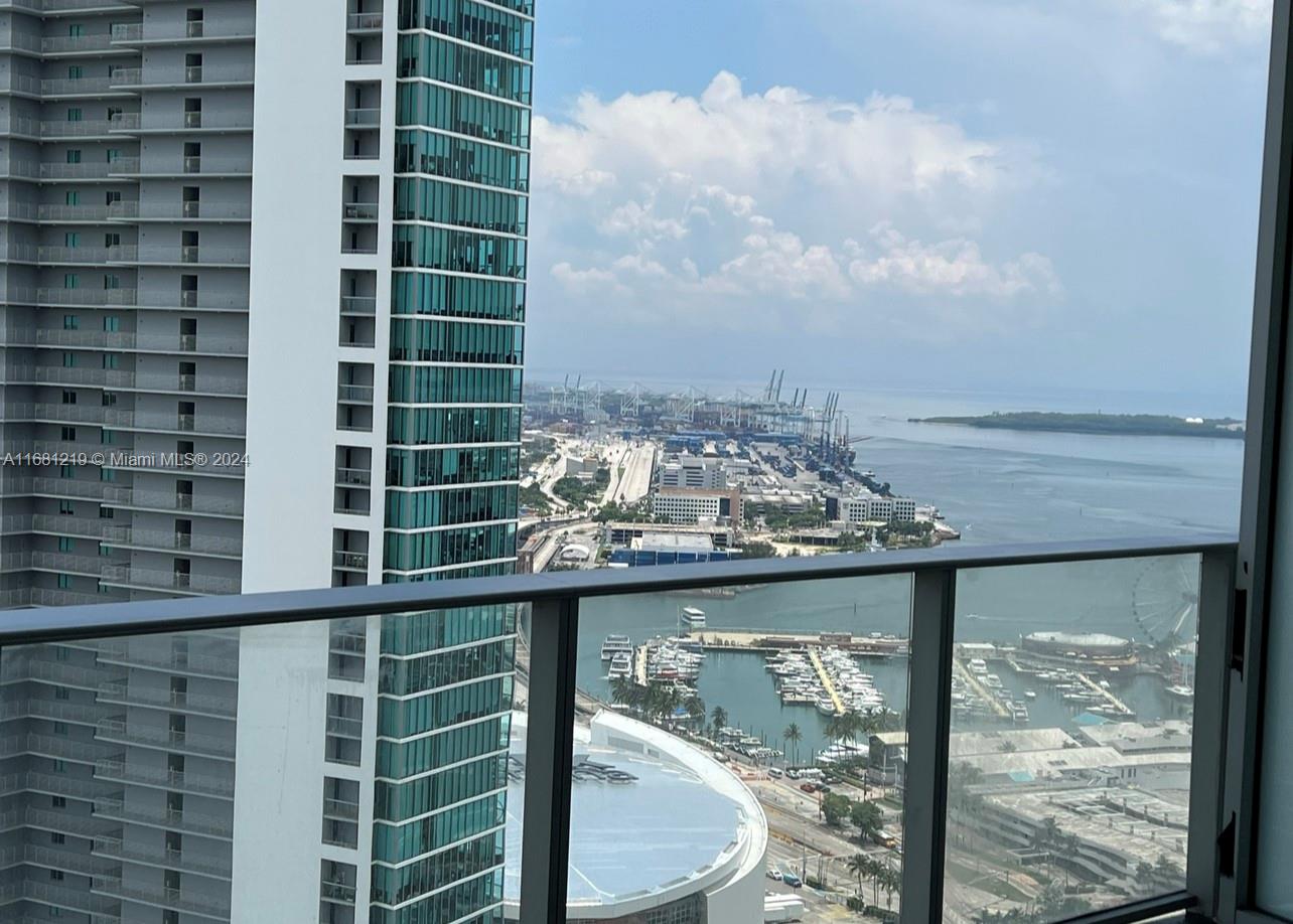 a view of a balcony with an outdoor space