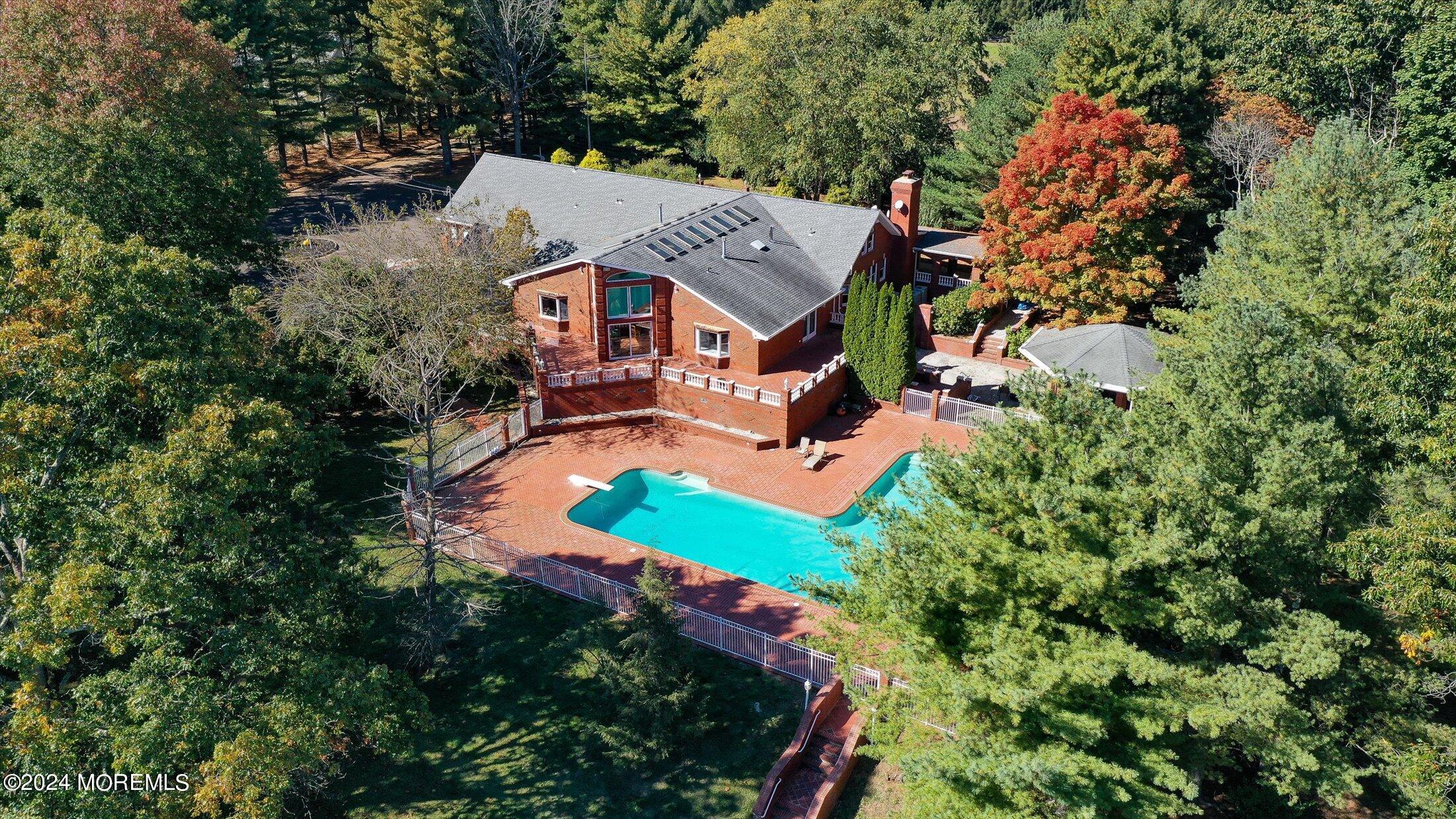 an aerial view of a house